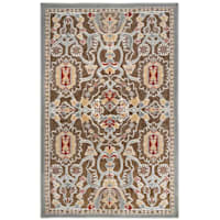 Arrington Medallion Chenille High/Low Textured Accent Rug Taupe & Spice, 3x5