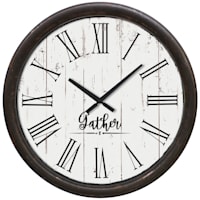 Black Gather Round Wall Clock, 20"