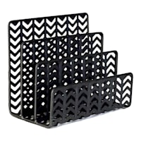 Matte Black Chevron Punched Metal Letter Sorter