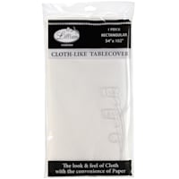 Lillian Table Settings White Cloth-Like Table Cover, 54x102