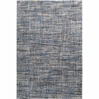 (A410) Strato Hatchure Blue Woven Shag Accent Rug, 3x5