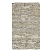 (B552) Woven Sand Leather Cotton Rug Bi20, 3x5