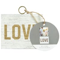 Love Whitewash Photo Block Stand