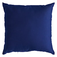 Navy Blue Canvas Square Outdoor Throw Pillow, 16"