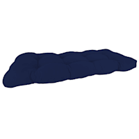 Navy Blue Canvas Outdoor Wicker Settee Cushion