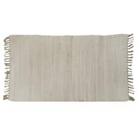 White & Tan Chindi Accent Rug, 25x45