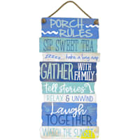 Porch Rules Wooden Sign, 15x30