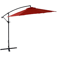 Round Offset Red Outdoor Umbrella, 10'