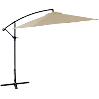 Round Offset Tan Outdoor Umbrella, 10'