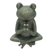 Sitting Yoga Frog Outdoor Garden Statue, 11.5"