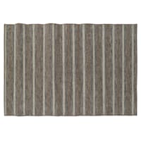 (E221) Ivory, Brown & Gray Striped Modern Indoor & Outdoor Accent Rug, 2x4
