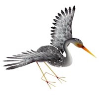 Grey Metal Water Crane Outdoor Garden Statue, 28"