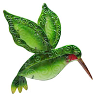 Metal & Glass Hummingbird Wall Plaque