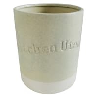 White Stoneware Utensil Holder, 6"