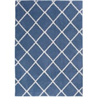 (D429) Brampton Blue Tufted Area Rug With Non-Slip Back, 8x10