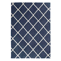 (D429) Brampton Blue Tufted Area Rug With Non-Slip Back, 5x7