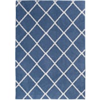 (D429) Brampton Blue Tufted Runner With Non-Slip Back, 2x5