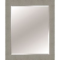 Grey Waves Wooden Framed Rectangle Wall Mirror, 28x34