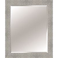 30X42 Rectangle Solid Wood Waves Silver Wall Mirror