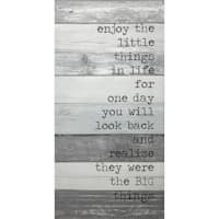 Enjoy The Little Things Sentiment Canvas Wall Sign, 12x24