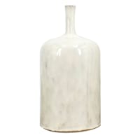 Honeybloom Emily White Ceramic Bottle Vase, 9.5"