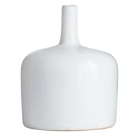 Honeybloom Emily White Ceramic Bottle Vase, 6"