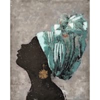Woman Profile II Foiled Embellished Canvas Wall Art, 16x20