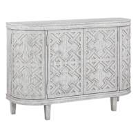 Found & Fable Lena Faux Wood Textured Media Cabinet, White