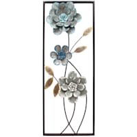 Metal Floral Frame Wall Panel, 24x12
