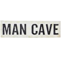 24X6 Metal White Man Cave Sign Wall Art