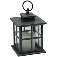 Grey LED Lantern with 6 Hour Timer, 7"