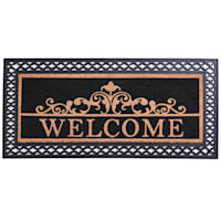 Welcome Coir Mat with Rubber Border, 22x47