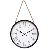 Tortoise Hanging Round Wall Clock with Rope, 16"