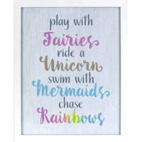 11X14 Fairies Unicorns Mermaids Rainbows Framed Art Under Glass