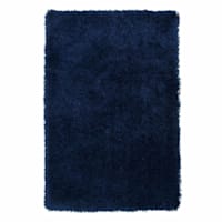 (C58) Mixed Blue Long Pile Shag, 5x7