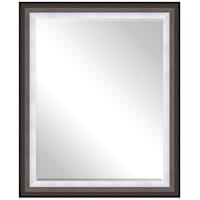 Jan Silver & Grey Framed Wall Mirror, 27x33