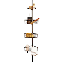 2-Tier Sera Bronze Metal Punched Shower Caddy with Soap Dish