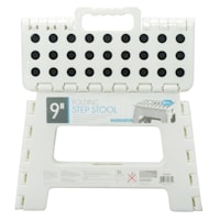 White Foldable Step Stool, 9"