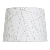 Gold & White Linen Blend Medium Table Lamp Shade, 14x12x10