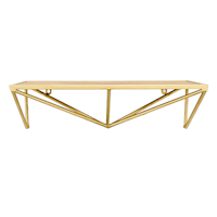 Geometric Metal & Wood Wall Shelf, 18"