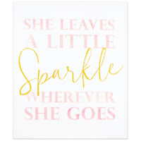 She Leaves A Little Sparkle Wherever She Goes Canvas Wall Art, 20x24
