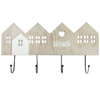 4-Hook Wood & Metal Home Sweet Home Wall Hooks, 15x8