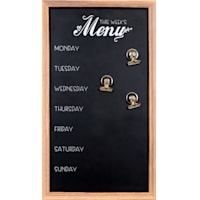 Magnetic Menu Chalkboard with Clips, 19"