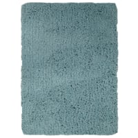 (C27) Solid Blue Thick Pile Shag Rug, 5x7