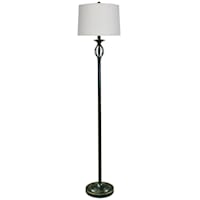 Bronze Spindle Metal Floor Lamp with Shade, 60"