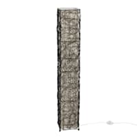 Brown Rattan Swirl Uplight Floor Lamp, 43"