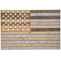 36X24 Wood And Galvanized Metal Wall Flag