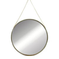 18in. Round Gold Mirror With Chain