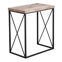 Wooden Top with Black Cross Metal Table, Medium