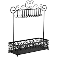 Damask Matte Black Wire Jewelry Stand